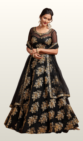 Designer Wedding Wear Soft Net Lehenga Choli for Women with Zari, Thread, Dori, Badla & Sequins Embroidery Work | Premium Ethnic Collection | Stitched Blouse (32-48)