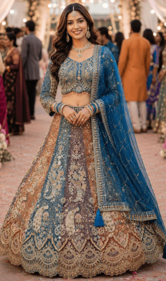 Designer Premium Soft Butterfly Net Lehenga Choli for Women with Coding Sequins Work | 3.2 Meter Flared Wedding, Party & Festive Wear Collection | Fully Stitched Blouse (32-48)
