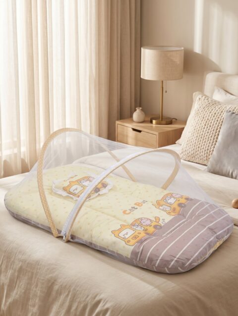 Kaladee Extra Large Baby Bed | Breathable Mosquito Net & Soft Cushion Comfort