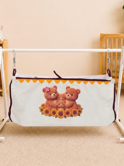 Kaladee Premium Baby Cradle Round Cover | Soft Cotton DTF Print Cradle Bedding Cover for Newborns