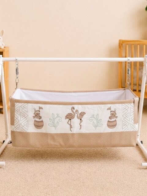 Kaladee Embroidery Cradle Cover for Newborns | Soft Cotton Baby Cradle Bed Sheet | Washable & Comfortable
