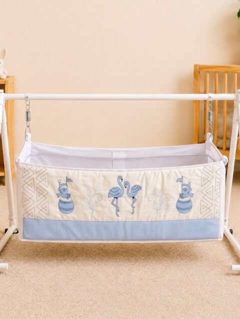 Kaladee Premium Baby Cradle Embroidery Cover | Soft Cotton Cradle Bedding for Newborns