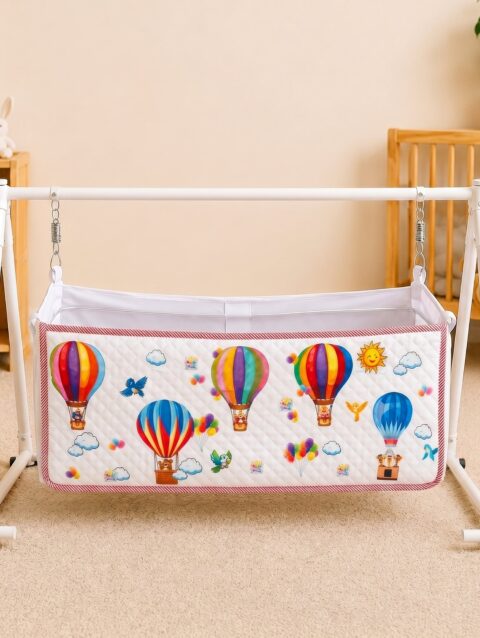 Kaladee Baby Cradle Cover Round Shape | DTF Print Cotton Cradle Sheet | Washable & Skin Friendly